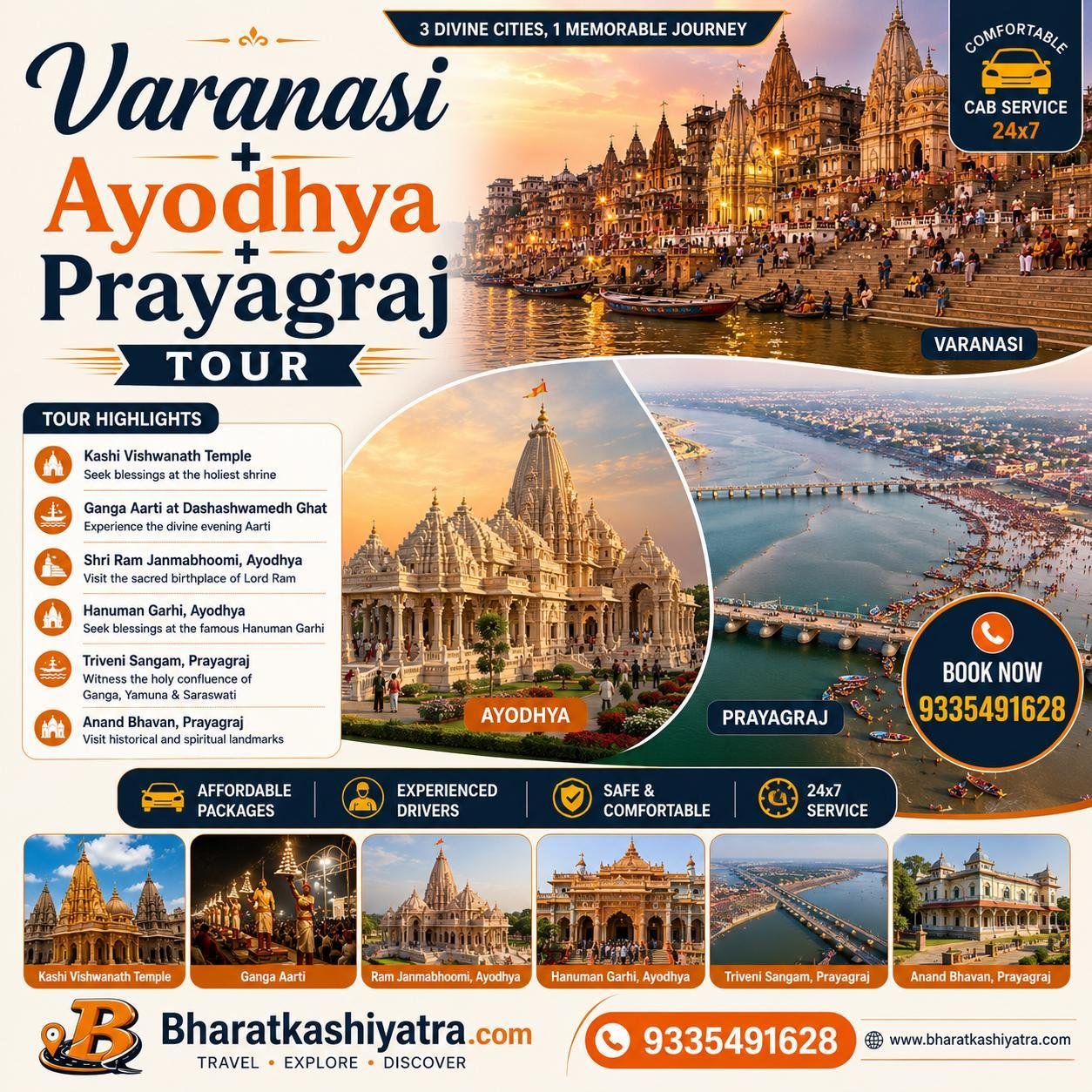Varanasi + Ayodhya + Prayagraj